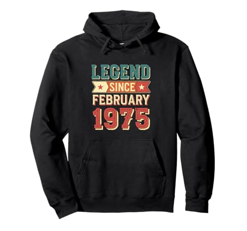 Consigue ahora Leyenda desde febrero Promoción 1975 Vintage Cumpleaños Sudadera con Capucha Rebajas 2025 | regaloscumple.com