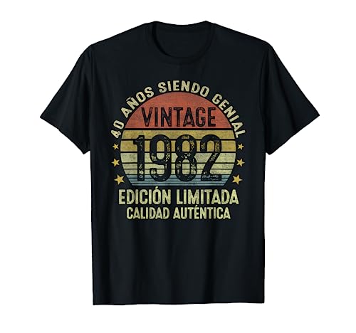 Consigue ahora 40 Años Cumpleaños Regalo Para Navidad Hombre Mujer Hecho En 1982 Camiseta Top Precio 2024 | regaloscumple.com