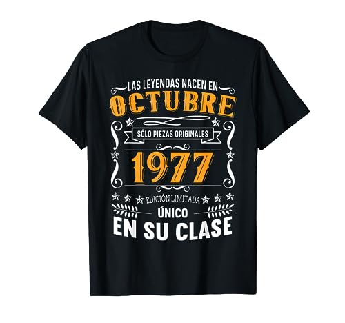 Comprar 45 Años Cumpleaños Hombre Las Leyendas BlackFriday Nacen en Octubre 1977 Camiseta Rebajas 2024 | regaloscumple.com