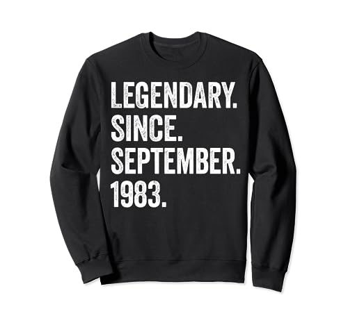 Consigue ahora Legendary Since September 1983 40 cumpleaños Sudadera Promoción Rebajas 2024 | regaloscumple.com