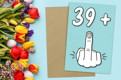 Comprar ahora Tarjeta de cumpleaños número 40, 39 + 1 hoy, divertida tarjeta para mujeres u hombres 40 años,