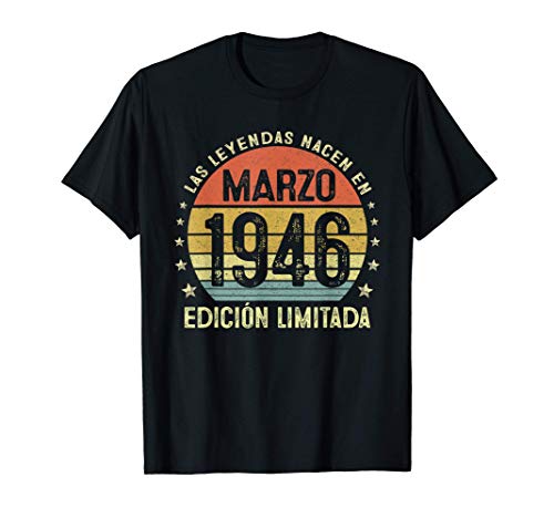 Consigue ahora Las Leyendas Nacen En Marzo Navidad 1946 75 años Cumpleaños Regalo Camiseta Rebajas 2024 | regaloscumple.com