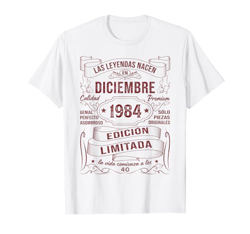 Comprar Las Regalos Leyendas Nacen Diciembre 1984 40 Años Cumpleaños Hombre Camiseta Top Precio 2024 | regaloscumple.com
