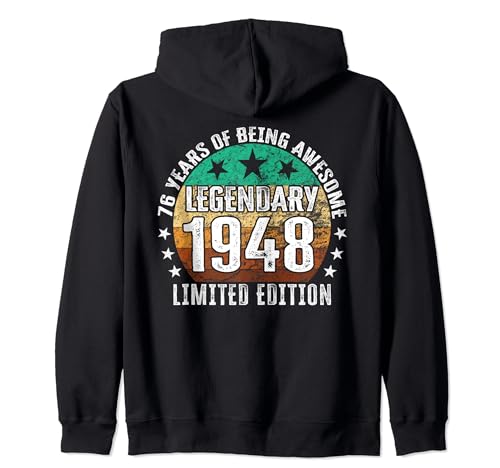 Comprar Edición limitada 76 cumpleaños Nacido en 1948 Sudadera con Capucha Top Regalos Precio 2023 | regaloscumple.com