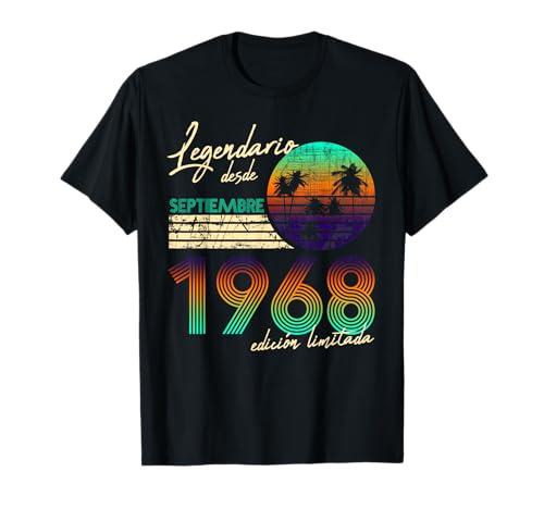 Consigue BlackFriday ahora Cumpleaños Hombre Regalos Legendario Desde Septiembre 1968 Camiseta Ofertas 2024 | regaloscumple.com