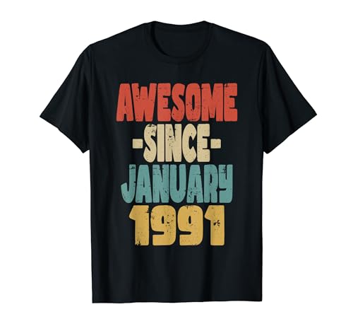 Comprar 1991 cumpleaños vintage retro impresionante desde enero Regalos 1991 Camiseta Ofertas 2024 | regaloscumple.com