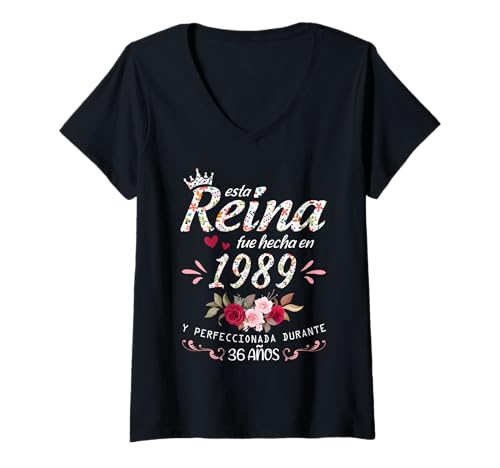 Consigue ahora Mujer 36 Años Cumpleaños Mujer Hecha En Cumpleaños 1989 36 Cumpleaños Regalo Camiseta Cuello V Rebajas 2024 | regaloscumple.com