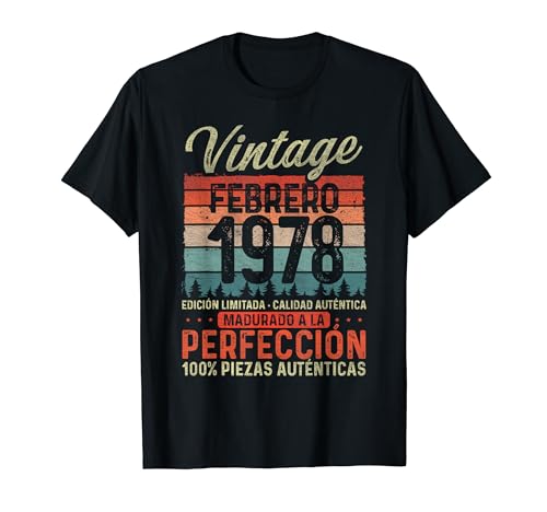 Oferta Febrero Vintage 46 Cumpleaños Camiseta