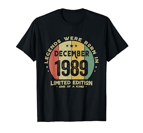 Comprar Legends Were Born In December 1989 Cumpleaños Camiseta Regalos Top Precio 2024 | regaloscumple.com