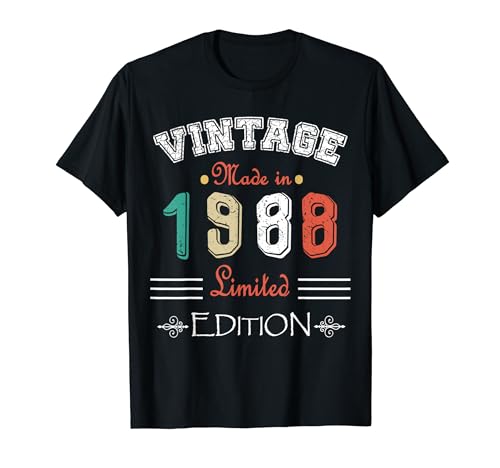 Consigue ahora Nacido en Cumpleaños 1988 Vintage Made In 1988 Cumpleaños Aniversario 36 Camiseta Top Precio 2024 | regaloscumple.com