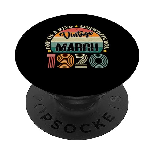 Comprar 104 Años Vintage Promoción Marzo 1920 Cumpleaños 104 Retro PopSockets PopGrip Intercambiable Top Precio 2024 | regaloscumple.com