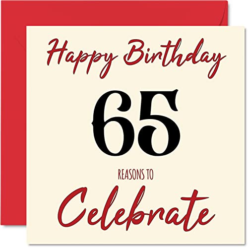 Consigue ahora Divertidas tarjetas cumpleaños número 65 para hombres y mujeres – Reasons To Promoción – Tarjeta feliz cumpleaños para papá mamá abuelo niñera abuela tío y primo tarjetas felicitación 145 mm Top Precio 2025 | regaloscumple.com