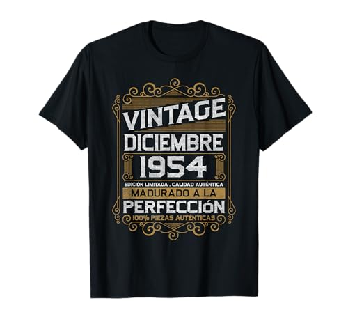 Comprar Diciembre 1954 Vintage Regalo 70 Años Ideas para regalar Cumpleaños Hombre Camiseta Top Precio 2024 | regaloscumple.com