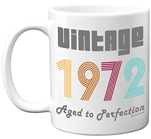 Consigue ahora Stuff4 Regalos cumpleaños número 51 para hombres y mujeres taza café vintage 1972 tazas cerámica aptas para lavavajillas taza clásica para mejor amigo para cumpleaños o Navidad regalos Catálogo Ofertas 2024 | regaloscumple.com