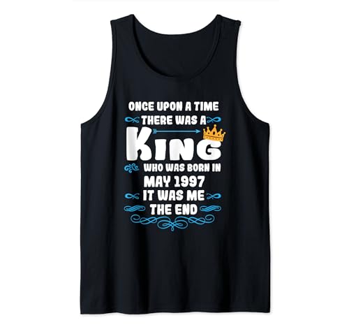 Consigue ahora Érase una vez un rey Mayo 1997 Cumpleaños Camiseta sin Mangas Top Regalos Precio 2024 | regaloscumple.com