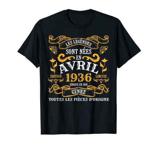 Consigue ahora Las Legendes Nacieron En Abril 1936 87 Cumpleaños Regalo Camiseta Cumpleaños Ofertas 2025 | regaloscumple.com