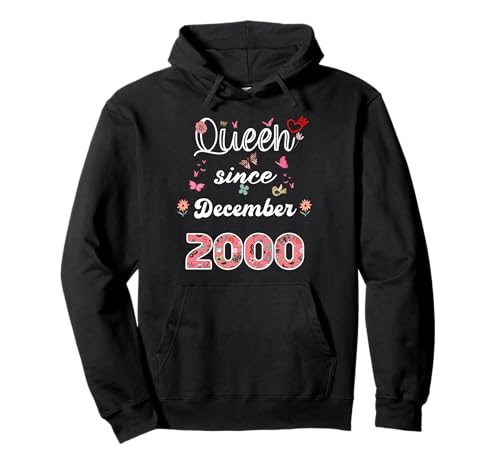 Comprar Reina desde Diciembre 2000 Flores 2000 Diciembre Cumpleaños Sudadera BlackFriday con Capucha Ofertas 2025 | regaloscumple.com