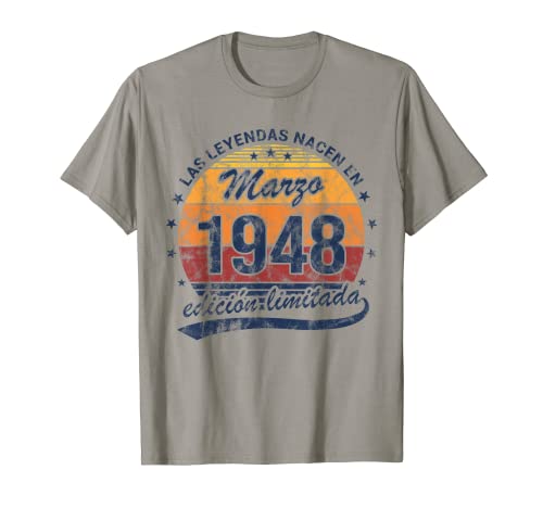 Consigue ahora Las Leyendas Nacen Ideas para regalar En Marzo 1948 Hombre Mujer Retro Camiseta Ofertas 2024 | regaloscumple.com