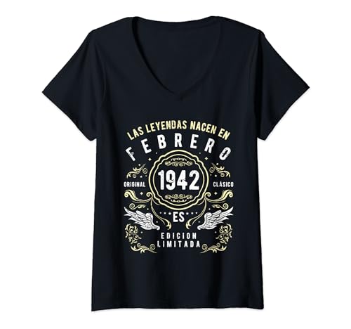 Comprar Las Leyendas Nacen Cumpleaños En Febrero 1942 Camiseta Cuello V Rebajas 2023 | regaloscumple.com