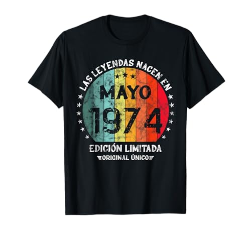 Comprar 50 Años Cumpleaños Las Leyendas Nacen Promoción Mayo 1974 Camiseta Rebajas 2024 | regaloscumple.com