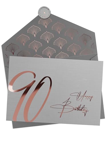 Consigue ahora Joli Coon Tarjeta 90 cumpleaños - Happy Birthday Regalos 90 - Tarjeta felicitacion 90 cumpleaños con sobre y un sello cera Rebajas 2024 | regaloscumple.com