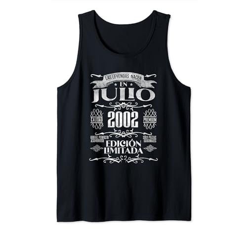 Consigue ahora Las Leyendas nacen en Julio 2002 - 22 Años Promoción Cumpleaños Camiseta sin Mangas Top Precio 2024 | regaloscumple.com