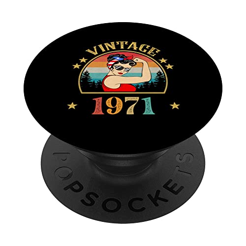 Comprar Regalo Ideas para regalar cumpleaños 52 años para mujeres retro vintage 1971 PopSockets PopGrip Intercambiable Top Precio 2025 | regaloscumple.com