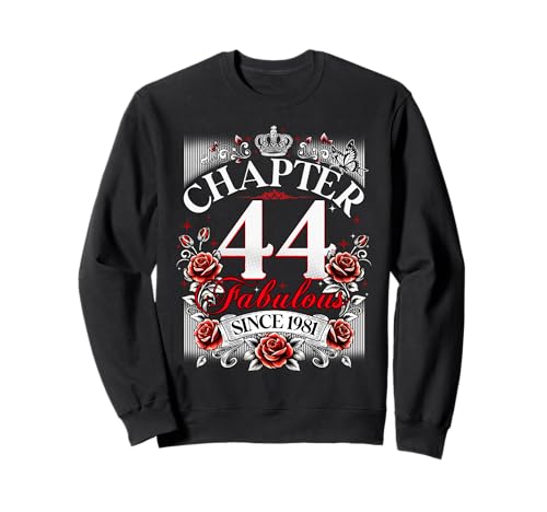 Consigue ahora Womens Chapter Regalos 44 Fabulous Since 1981 44th Birthday Design Sudadera Ofertas 2025 | regaloscumple.com