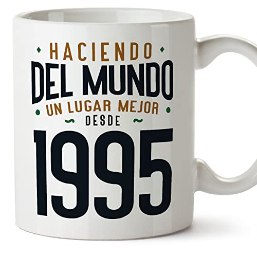 Consigue ahora MUGFFINS Tazas 1995 Cumpleaños - En Español - Haciendo del Mundo un Lugar Mejor - Cumpleaños 11 oz / 330 ml - Regalo original y divertido Top Precio 2024 | regaloscumple.com