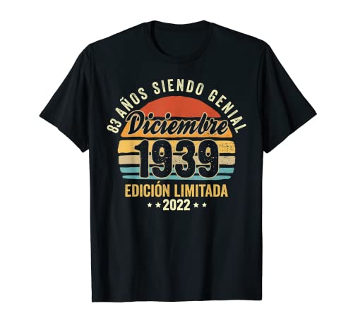 Comprar 83 Años Cumpleaños Diciembre 1939 Hombre Navidad Mujer Diciembre Camiseta Top Precio 2024 | regaloscumple.com