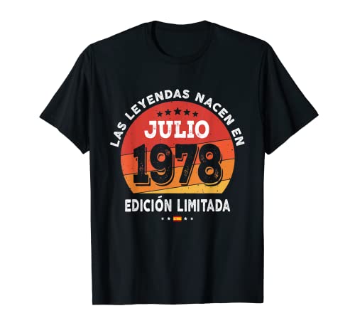 Comprar BlackFriday 44 años Cumpleaños Las Leyendas nacen en Julio 1978 Camiseta Rebajas 2024 | regaloscumple.com