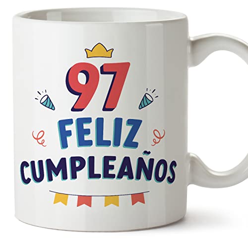 Comprar MUGFFINS Tazas 97 Cumpleaños Catálogo - En Español - ¡Feliz Cumpleaños! - 11 oz / 330 ml - Regalo original y divertido Rebajas 2024 | regaloscumple.com
