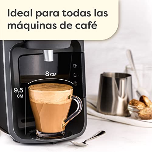 Mejores precios 6 Tazas de Capuchino de Vidrio con Asa y Cucharillas