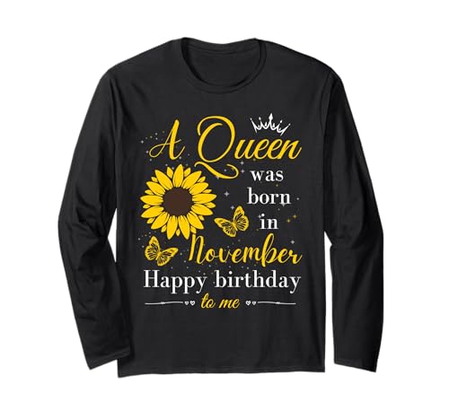 Consigue ahora Navidad Una reina nació en noviembre Mujeres Niñas Noviembre Cumpleaños Manga Larga Rebajas 2024 | regaloscumple.com