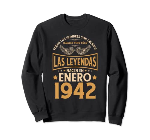 Consigue ahora Cumpleaños BlackFriday Hombre Regalos Las Leyendas Enero 1942 Sudadera Ofertas 2024 | regaloscumple.com
