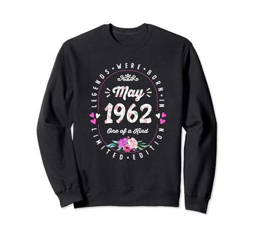 Comprar Cumpleaños Floral - Las Catálogo Leyendas nacen en Mayo 1962 Sudadera Ofertas 2024 | regaloscumple.com