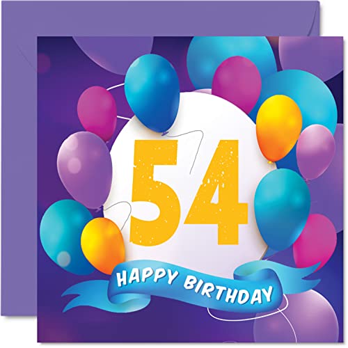 Comprar Tarjeta cumpleaños 54 hombres mujeres fiesta en globo tarjetas feliz cumpleaños hombre 54 años mujer mamá papá tío abuelo abuela hermana tarjetas felicitación 145 Cumpleaños mm x 145 mm regalo Ofertas 2024 | regaloscumple.com