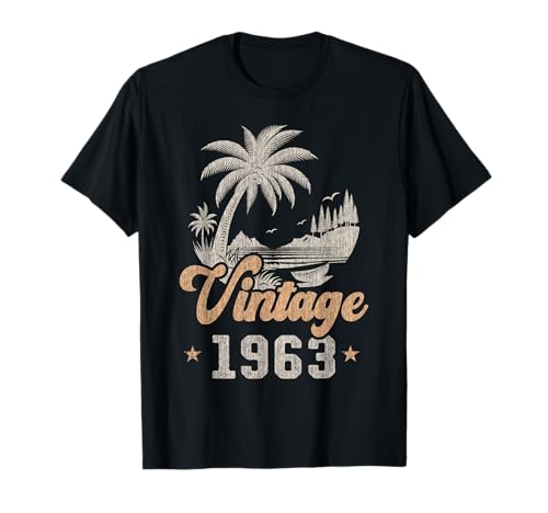 Consigue ahora Vintage 1963 Cumpleaños 62 Cumpleaños Años Palmeras Camiseta Rebajas 2024 | regaloscumple.com