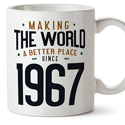 Comprar MUGFFINS Tazas 1967 Cumpleaños - En Inglés - Making the World Cumpleaños a Better Place - 11 oz / 330 ml - Regalo original y divertido Rebajas 2023 | regaloscumple.com