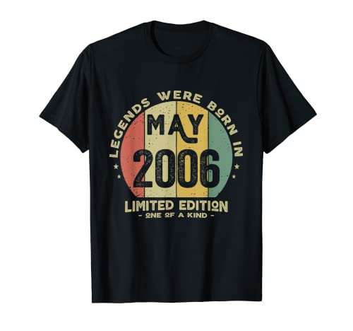 Comprar Legends Were Born Cumpleaños In May 2006 Cumpleaños Camiseta Rebajas 2025 | regaloscumple.com