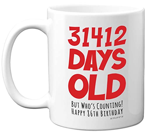 Consigue BlackFriday ahora Taza cumpleaños 86 para hombres mujeres él y ella 31412 días edad divertido regalo cumpleaños para adultos ochenta y seis ochenta y sexto regalo cumpleaños para papá mamá abuela Ofertas 2024 | regaloscumple.com