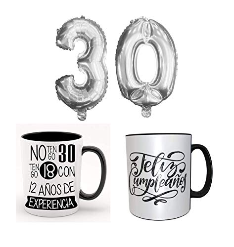 Consigue ahora Los Eventos la Tata. Navidad Regalos 30 Cumpleños (Taza Taza + Globos) Rebajas 2023 | regaloscumple.com