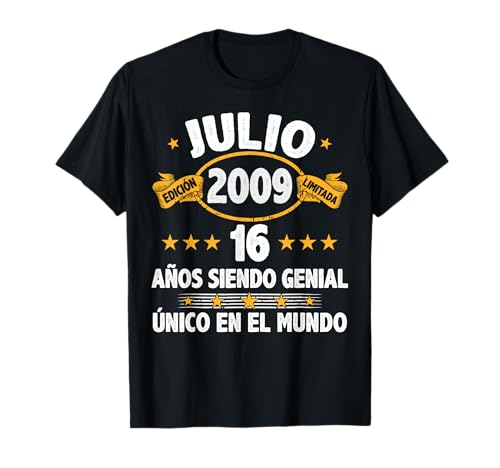 Consigue ahora Regalos Julio 2009 16 Años Niño Cumpleaños Regalo Julio 2009 Camiseta Rebajas 2024 | regaloscumple.com