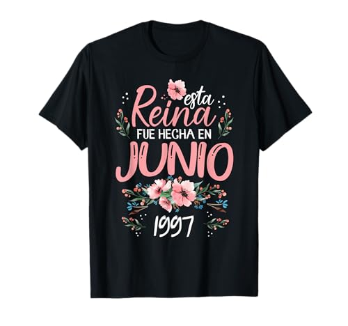 Consigue ahora Hecha En Junio 1997 Mujer Regalo Catálogo 27 Años Cumpleaños Camiseta Rebajas 2024 | regaloscumple.com