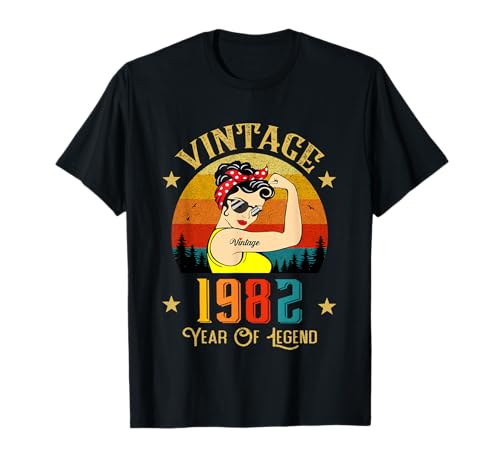 Comprar Regalos cumpleaños vintage 1982 para mujeres 40 años Regalos nacidos 1982 Camiseta Ofertas 2024 | regaloscumple.com