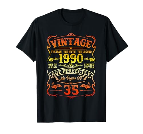 Comprar Regalo vintage 1990 fabricado en 1990 Legend 35 cumpleaños para hombre Navidad Camiseta Ofertas 2025 | regaloscumple.com