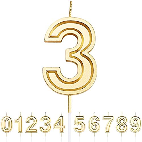 Comprar en Amazon URAQT Velas Cumpleaños Originales, Divertidas, de Pastel Cumpleaños, Doradas para Aniversario, Fiesta Temática, Número 0-9 Elegir