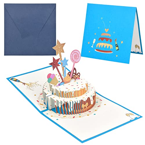 Consigue ahora Tarjetas felicitación Cumpleaños 3D Pop up Tarjetas Cumpleaños Tarjeta Cumpleaños con Diseño Pastel y Vela en 3D Tarjeta felicitación con Sobre para Familiares Amigos Regalos Amantes Blau Ofertas 2023 | regaloscumple.com