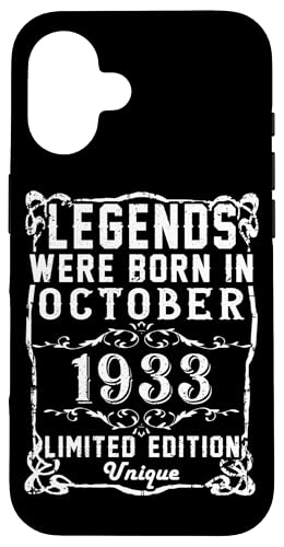 Comprar Carcasa para iPhone 16 Cumpleaños Octubre 1933 Edición Promoción Limitada Regalo Used Vintage Ofertas 2025 | regaloscumple.com