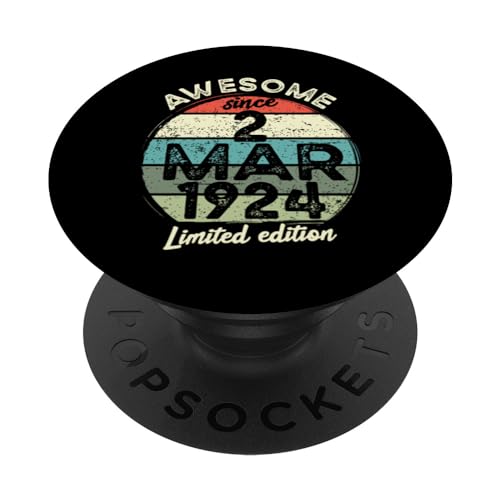 Consigue ahora 2 marzo 1924 100 cumpleaños 100 Ideas para regalar años 2024 Cumpleaños PopSockets PopGrip Intercambiable Ofertas 2024 | regaloscumple.com